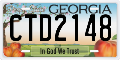 GA license plate CTD2148