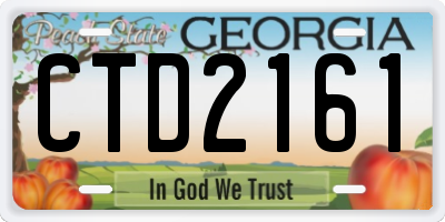 GA license plate CTD2161