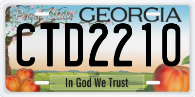 GA license plate CTD2210