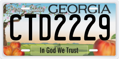 GA license plate CTD2229