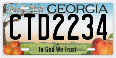 GA license plate CTD2234