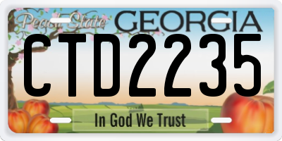 GA license plate CTD2235