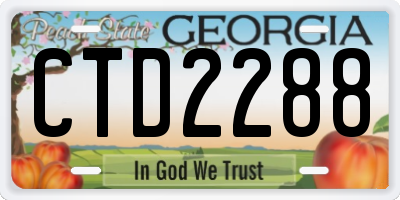 GA license plate CTD2288