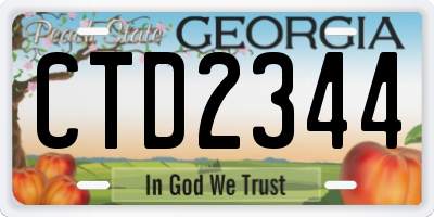 GA license plate CTD2344