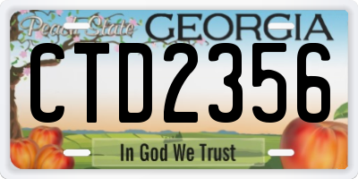 GA license plate CTD2356