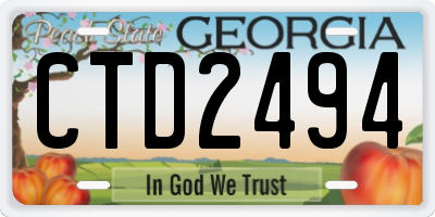 GA license plate CTD2494