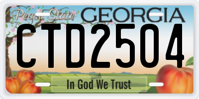 GA license plate CTD2504