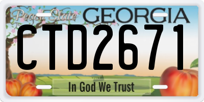 GA license plate CTD2671