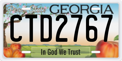 GA license plate CTD2767