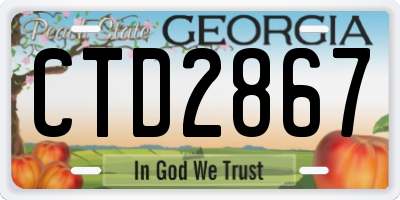 GA license plate CTD2867