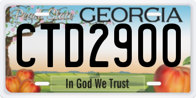GA license plate CTD2900