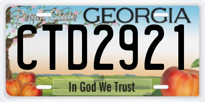 GA license plate CTD2921