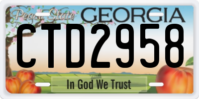 GA license plate CTD2958