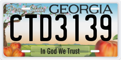 GA license plate CTD3139