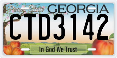 GA license plate CTD3142