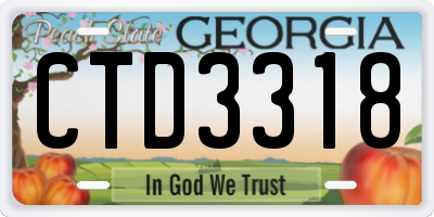 GA license plate CTD3318