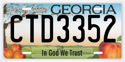 GA license plate CTD3352