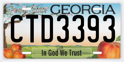 GA license plate CTD3393