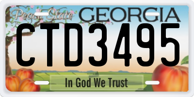 GA license plate CTD3495