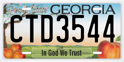 GA license plate CTD3544