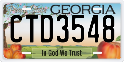 GA license plate CTD3548