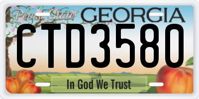 GA license plate CTD3580