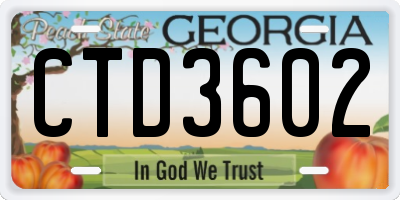 GA license plate CTD3602