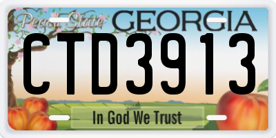 GA license plate CTD3913