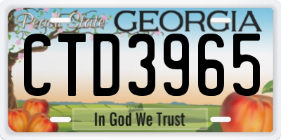 GA license plate CTD3965