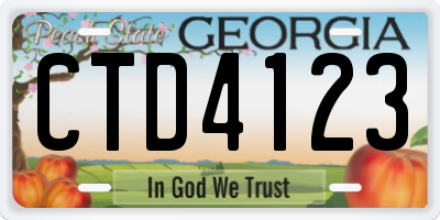 GA license plate CTD4123