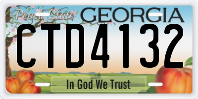GA license plate CTD4132
