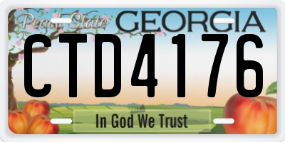 GA license plate CTD4176