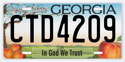 GA license plate CTD4209