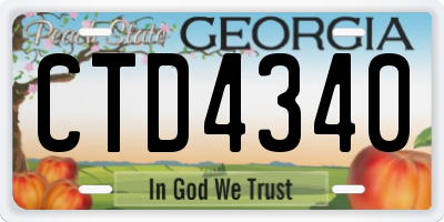 GA license plate CTD4340