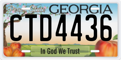 GA license plate CTD4436
