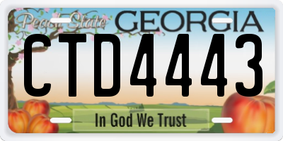 GA license plate CTD4443