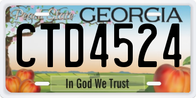 GA license plate CTD4524