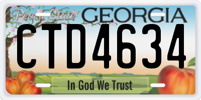 GA license plate CTD4634