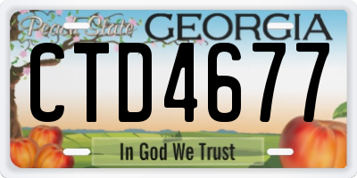 GA license plate CTD4677