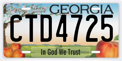 GA license plate CTD4725