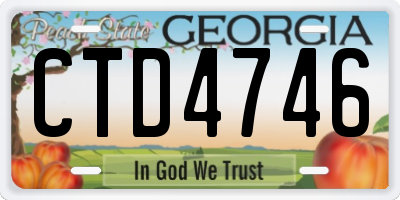 GA license plate CTD4746