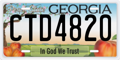 GA license plate CTD4820