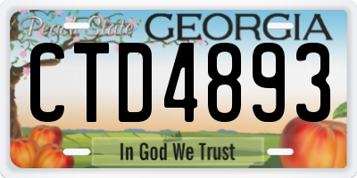 GA license plate CTD4893