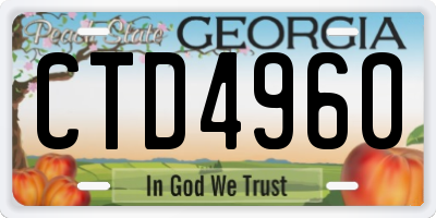 GA license plate CTD4960