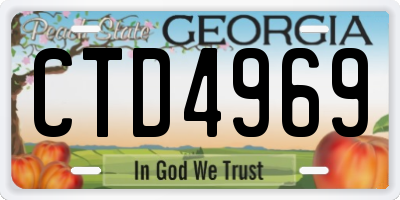 GA license plate CTD4969