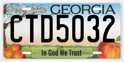 GA license plate CTD5032