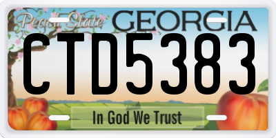 GA license plate CTD5383