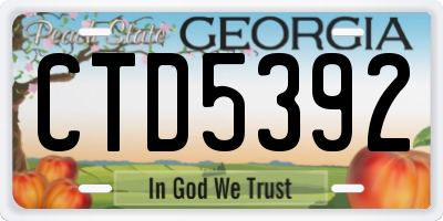GA license plate CTD5392
