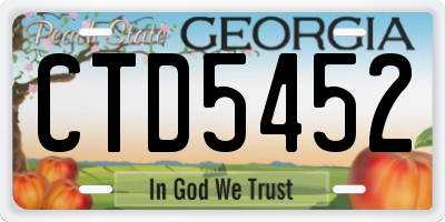 GA license plate CTD5452