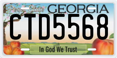 GA license plate CTD5568